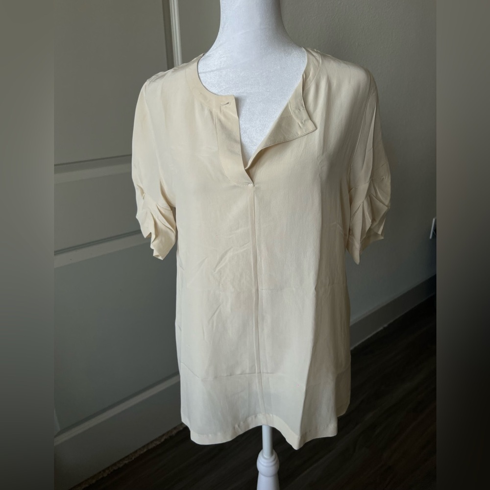 Daryl k lux designer 100% silk cream blouse $595